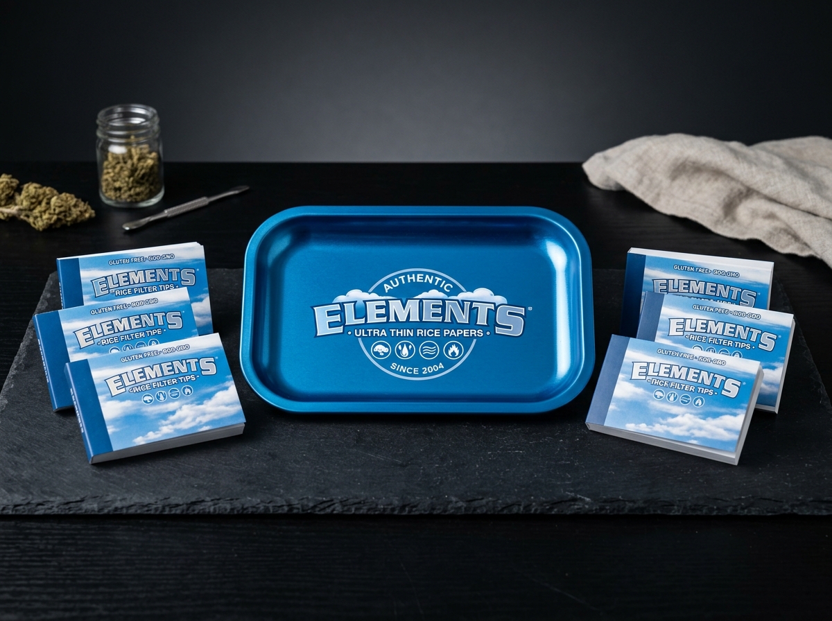 Elements Signature Blue Metal Rolling Tray
